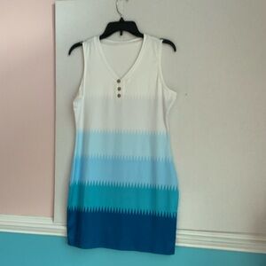 Sleeveless Ombre Blue Mini Dress